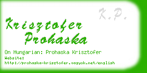 krisztofer prohaska business card